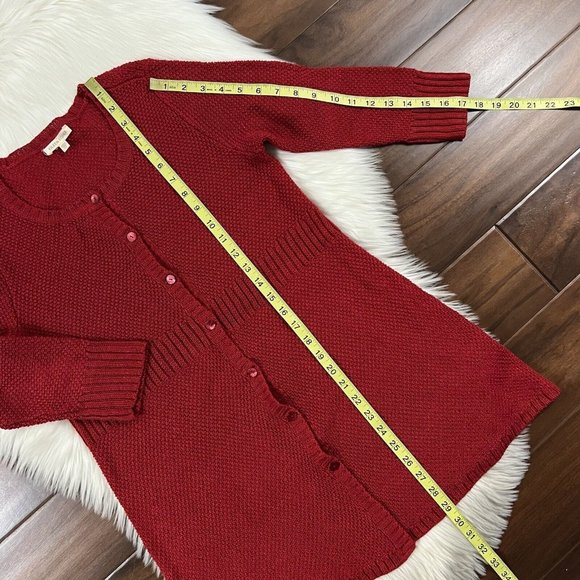 Eileen Fisher Women's Size‎ XS Red 100% Hemp Button Long Cardigan Sweater - Picture 4 of 8